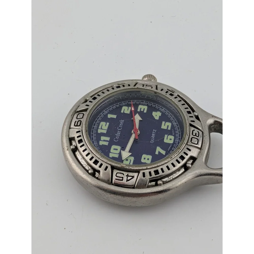 Cedar Creek Clip Watch Men 43mm Case Blue Dial, No Case- New‎ Battery